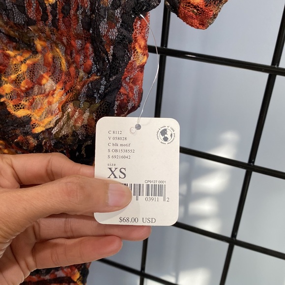 Free People Sheer Floral Crop Top - Picture 4 of 5